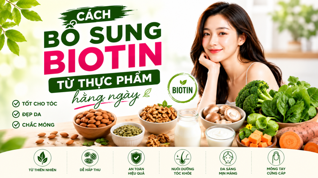 Cách bổ sung biotin từ những thực phẩm hằng ngày hiệu quả và an toàn